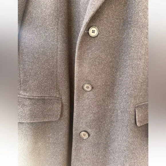 Loro Piana Men’s 100% Cashmere Charcoal Grey Overcoat Made In Italy
